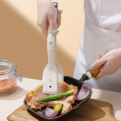 Household Spatula Clip Kitchen Anti-Scald And High Temperature Resistant Food Clamp(White) by bashfashion