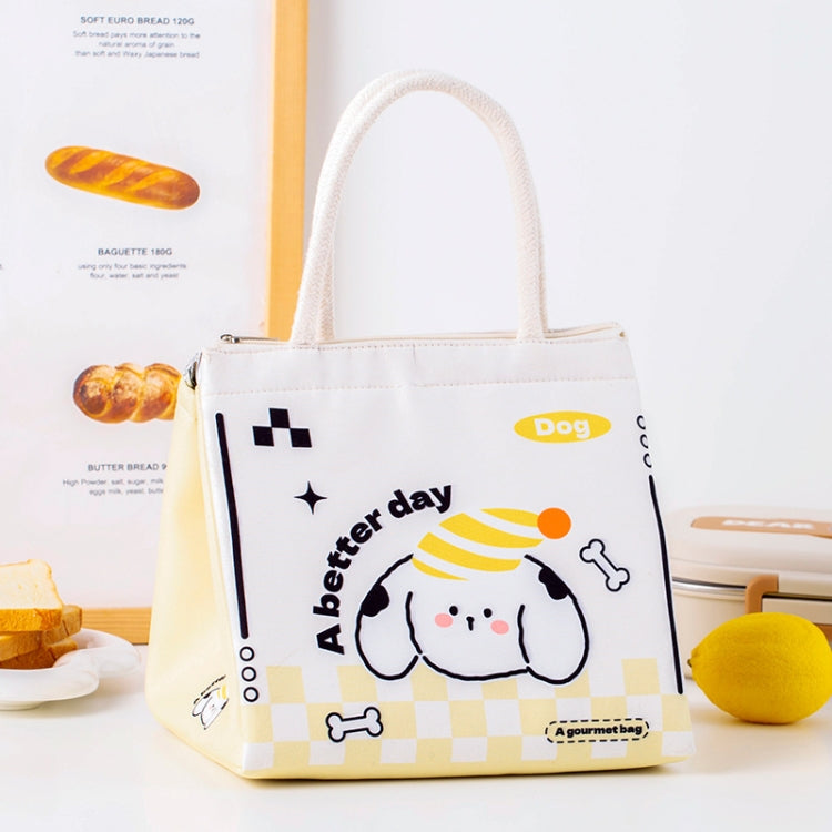 Cute Cartoon Portable Thermal Bento Bag Thickened Aluminum Film Insulation Lunch Box Storage Bag, Style: Yellow Dog by bashfashion