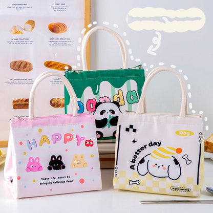 Cute Cartoon Portable Thermal Bento Bag Thickened Aluminum Film Insulation Lunch Box Storage Bag, Style: Yellow Dog by bashfashion