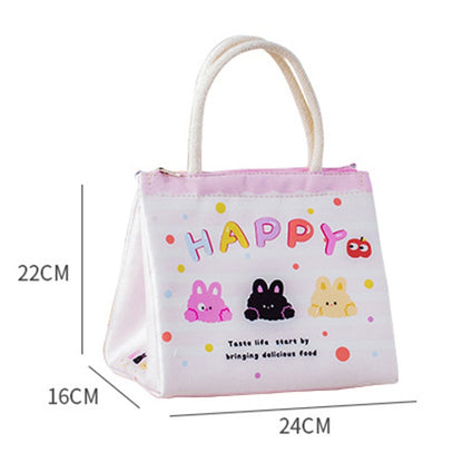Cute Cartoon Portable Thermal Bento Bag Thickened Aluminum Film Insulation Lunch Box Storage Bag, Style: Yellow Dog by bashfashion