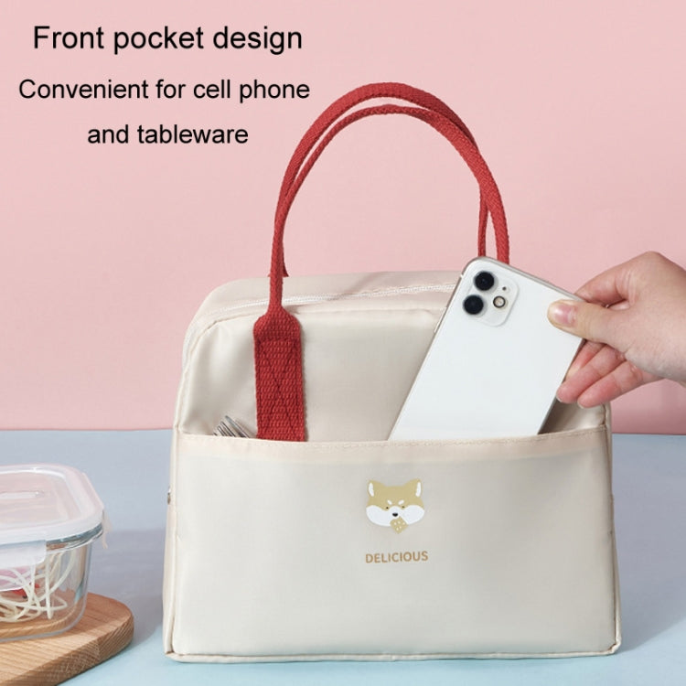 Thickened Portable Thermal Lunch Bag Waterproof Large Capacity Bento Bag With Badge(Blue) by bashfashion