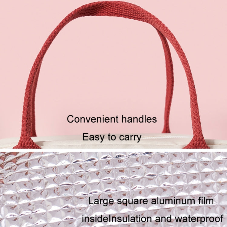 Thickened Portable Thermal Lunch Bag Waterproof Large Capacity Bento Bag With Badge(Blue) by bashfashion