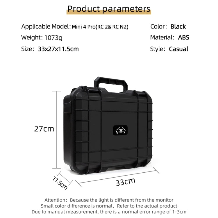 For DJI Mini 4 Pro Drone Suitcase Explosion-proof Box Compatible with RC 2 & RC-N2(Black) by bashfashion