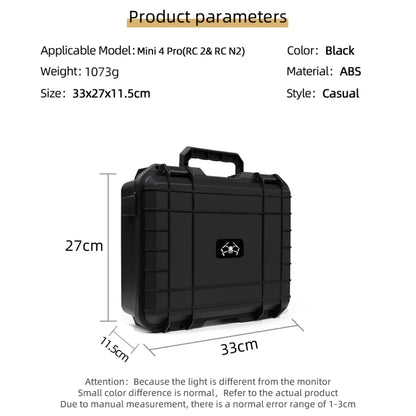 For DJI Mini 4 Pro Drone Suitcase Explosion-proof Box Compatible with RC 2 & RC-N2(Black) by bashfashion