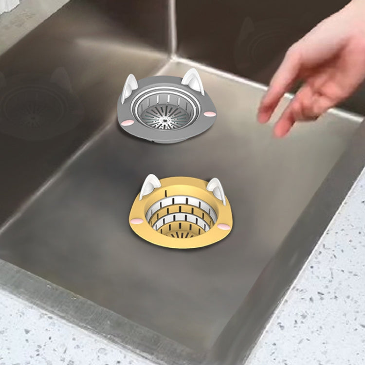 Household Kitchen Sink Residue Strainer Foldable Anti Clogging Floor Drain Filter(Yellow) by bashfashion