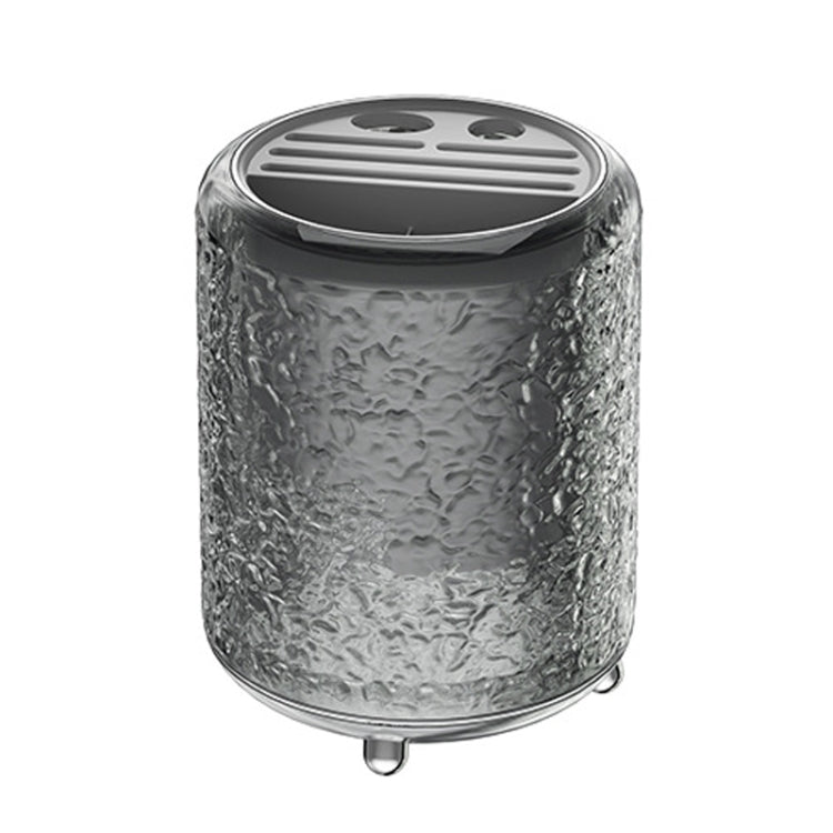 Kitchen Swivel Shelf Multifunctional Household Knife And Chopsticks Storage Rack(Transparent Gray) by bashfashion