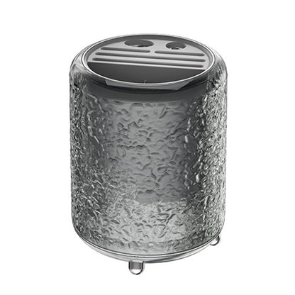 Kitchen Swivel Shelf Multifunctional Household Knife And Chopsticks Storage Rack(Transparent Gray) by bashfashion