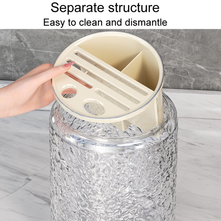 Kitchen Swivel Shelf Multifunctional Household Knife And Chopsticks Storage Rack(Transparent Gray) by bashfashion