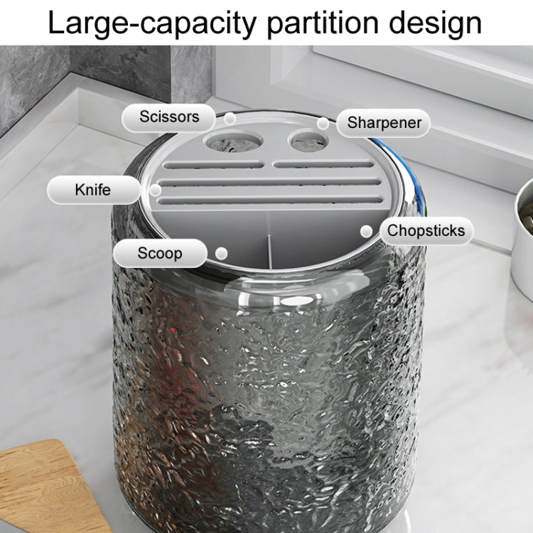 Kitchen Swivel Shelf Multifunctional Household Knife And Chopsticks Storage Rack(Transparent Gray) by bashfashion