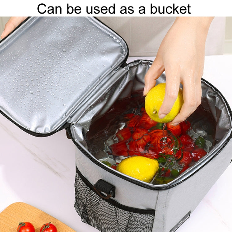 Portable Handheld Insulated Lunch Pack Outdoor Picnic Insulated Bento Bag(Gray) by bashfashion