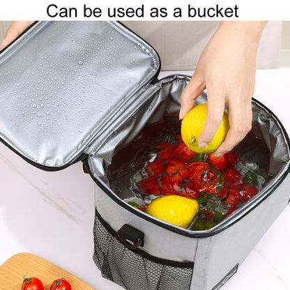 Portable Handheld Insulated Lunch Pack Outdoor Picnic Insulated Bento Bag(Gray) by bashfashion