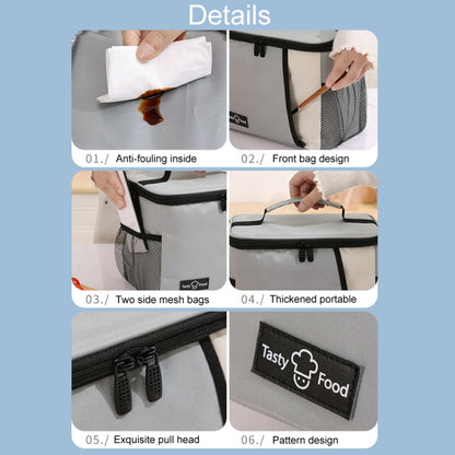 Portable Handheld Insulated Lunch Pack Outdoor Picnic Insulated Bento Bag(Blue) by bashfashion