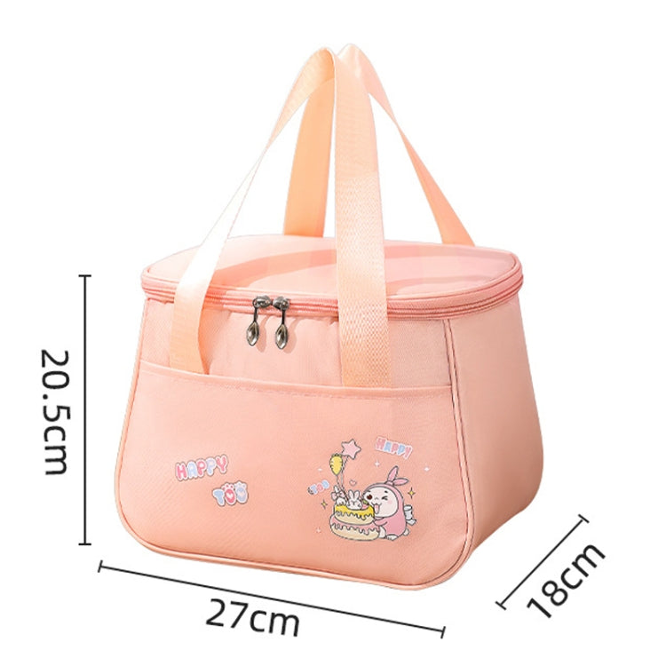 Portable Handheld Insulated Lunch Pack Outdoor Picnic Thicked Bento Bag(Pink) by bashfashion