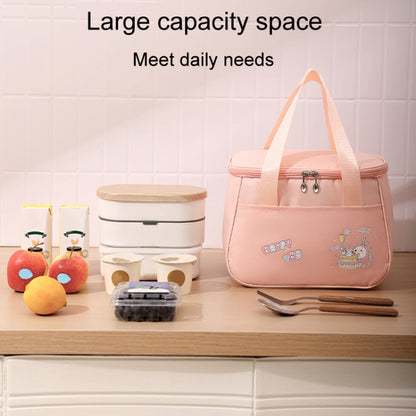 Portable Handheld Insulated Lunch Pack Outdoor Picnic Thicked Bento Bag(Beige) by bashfashion