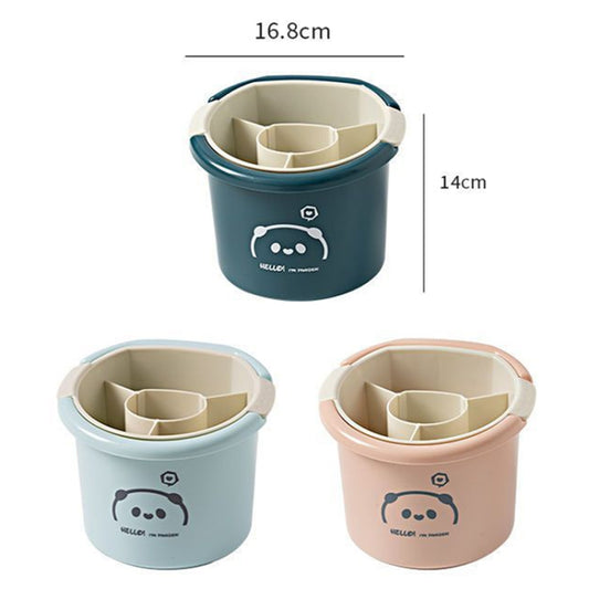 Multifunctional Household Chopsticks Spoon Storage Rack Double-layer Kitchen Drain Holder(Light Blue) by bashfashion