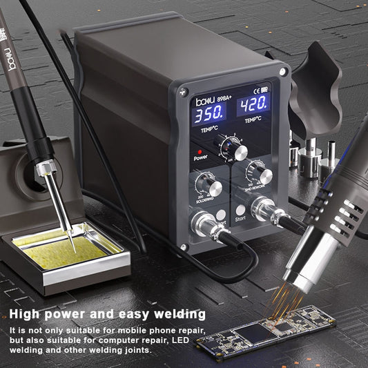 BAKU BA-898A+ 2-In-1 Soldering Station Hot Air Station Adjustable Temperature EU Plug 220V by BAKU