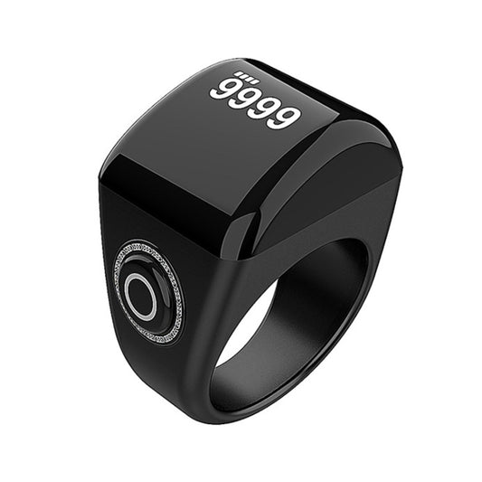 Equantu Smart Bluetooth Finger Counter Muslim Prayer Time Reminder Ring, Style: Black 22mm by Equantu