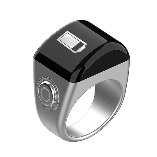 Equantu Smart Bluetooth Finger Counter Muslim Prayer Time Reminder Ring, Style: Silver 22mm by Equantu