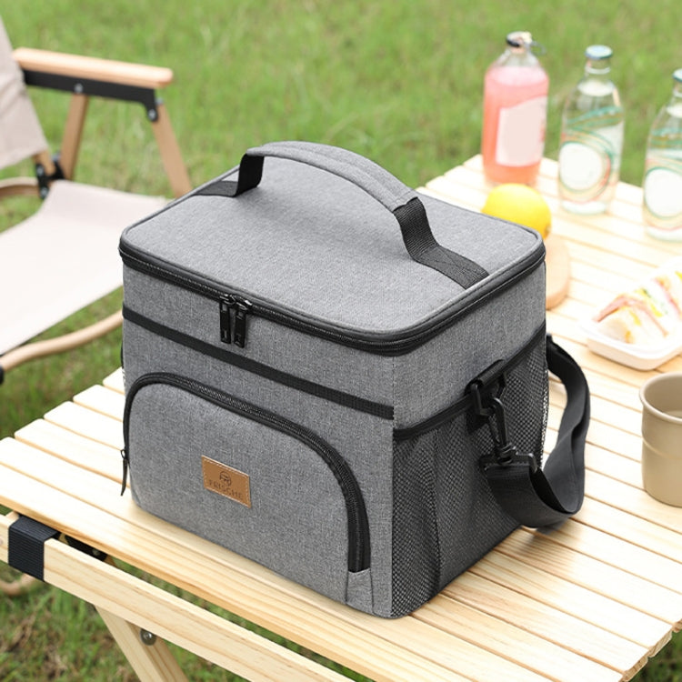 Camping Portable Insulated Pack Outdoor Picnic Large Capacity Lunch Bag(Black) by bashfashion