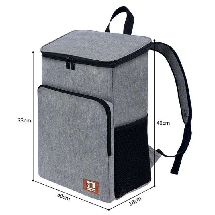 20L Camping Portable Double Shoulder Insulated Pack Outdoor Picnic Large Capacity Lunch Bag(Gray) by bashfashion