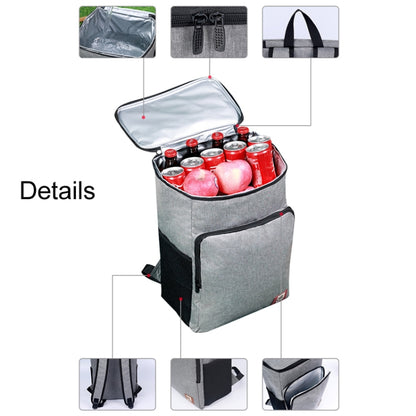 20L Camping Portable Double Shoulder Insulated Pack Outdoor Picnic Large Capacity Lunch Bag(Gray) by bashfashion