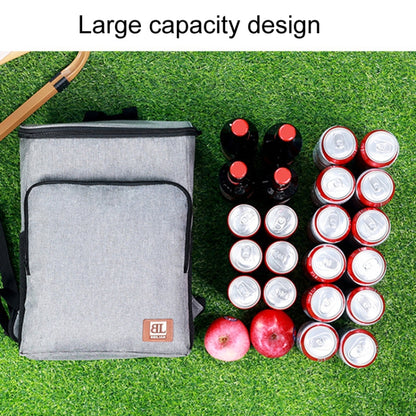 20L Camping Portable Double Shoulder Insulated Pack Outdoor Picnic Large Capacity Lunch Bag(Gray) by bashfashion