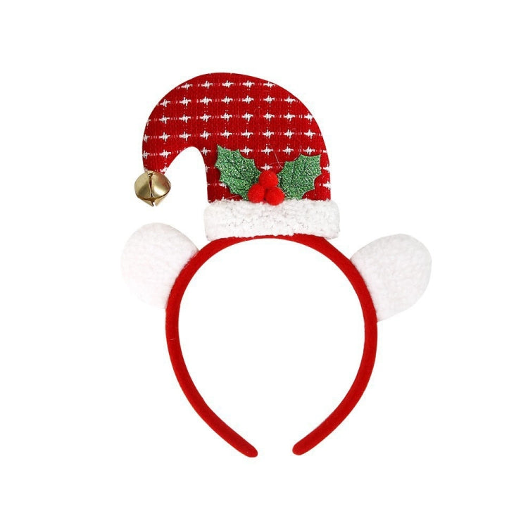 3D Cartoon Christmas Headband Christmas Party Decorations, Color: Red White Plaid by bashfashion