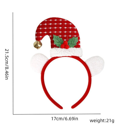 3D Cartoon Christmas Headband Christmas Party Decorations, Color: Red White Plaid by bashfashion