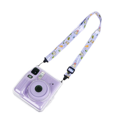 For Fujifilm instax mini SE Photo Bag Crystal Case Shoulder Strap Rope Sticker Set(Pink Cat) by bashfashion