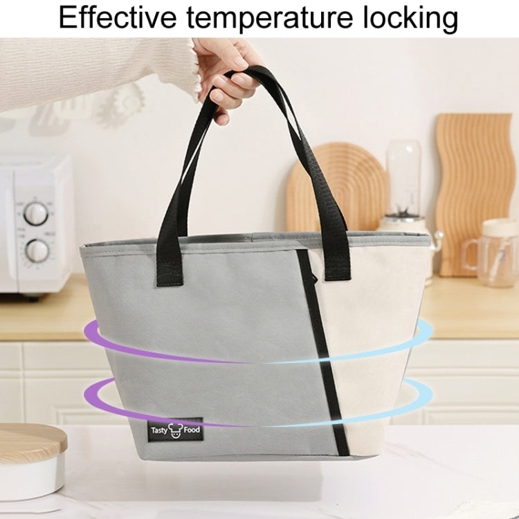 Portable Handheld Insulated Lunch Pack Outdoor Picnic Bento Bag(Gray) by bashfashion