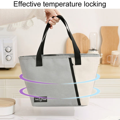Portable Handheld Insulated Lunch Pack Outdoor Picnic Bento Bag(Gray) by bashfashion