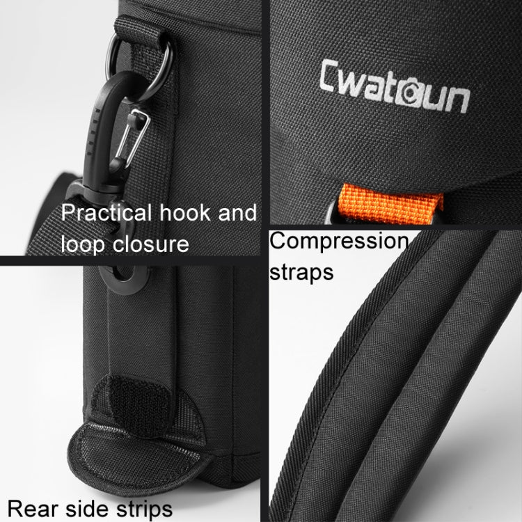 Cwatcun D157 DSLR Camera Lens Barrel Shockproof Thickened Digital Lens Bag Flip Lens Pouch, Color: Large Black by Cwatcun