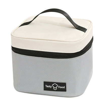 Portable Handheld Insulated Lunch Pack Outdoor Picnic Bento Bag(Gray) by bashfashion