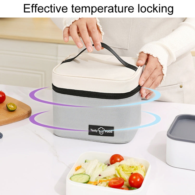 Portable Handheld Insulated Lunch Pack Outdoor Picnic Bento Bag(Gray) by bashfashion