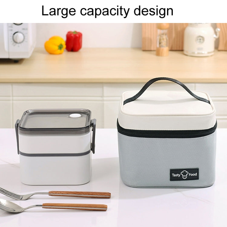 Portable Handheld Insulated Lunch Pack Outdoor Picnic Bento Bag(Gray) by bashfashion