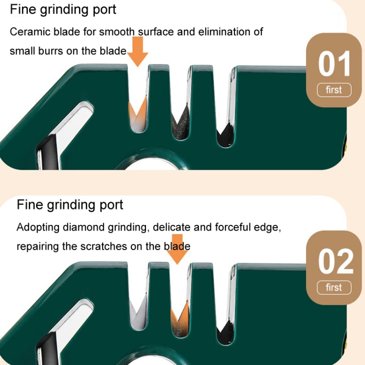 4 In 1 Knife Sharpener 4-Stage Kitchen Quick Sharpening Stone Manual Sharpening Tool(Green) by bashfashion
