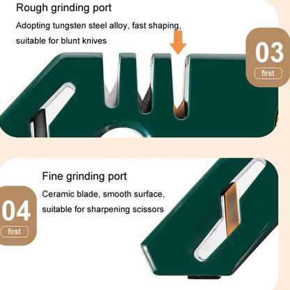 4 In 1 Knife Sharpener 4-Stage Kitchen Quick Sharpening Stone Manual Sharpening Tool(Green) by bashfashion