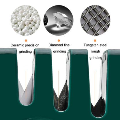 4 In 1 Knife Sharpener 4-Stage Kitchen Quick Sharpening Stone Manual Sharpening Tool(Green) by bashfashion