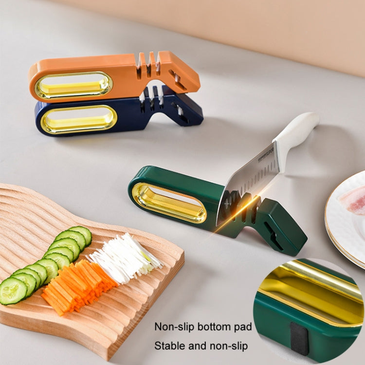 4 In 1 Knife Sharpener 4-Stage Kitchen Quick Sharpening Stone Manual Sharpening Tool(Green) by bashfashion