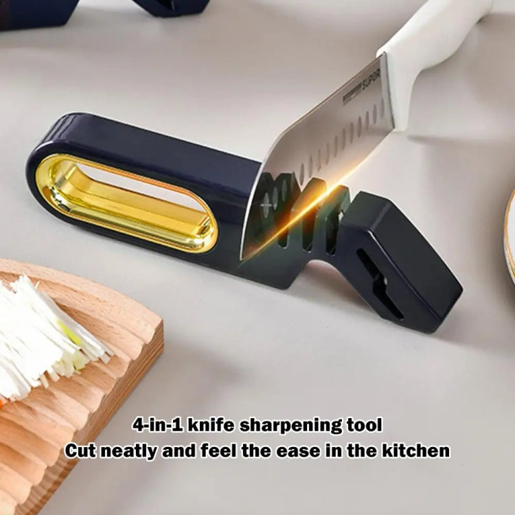 4 In 1 Knife Sharpener 4-Stage Kitchen Quick Sharpening Stone Manual Sharpening Tool(Green) by bashfashion