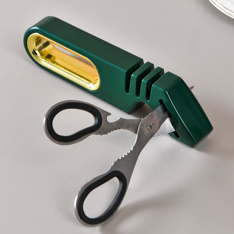 4 In 1 Knife Sharpener 4-Stage Kitchen Quick Sharpening Stone Manual Sharpening Tool(Green) by bashfashion