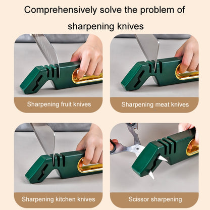 4 In 1 Knife Sharpener 4-Stage Kitchen Quick Sharpening Stone Manual Sharpening Tool(Orange) by bashfashion