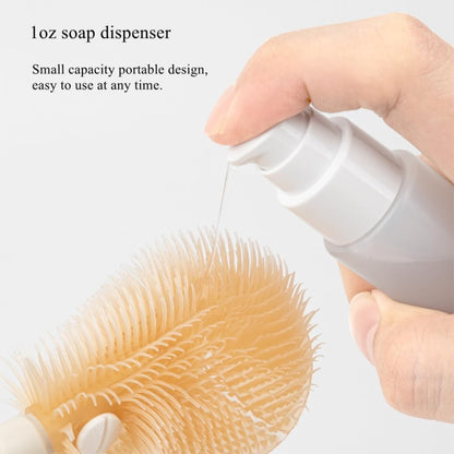 Silicone Portable Baby Bottle Brush Set Travel Cleaning Brush(White) by bashfashion