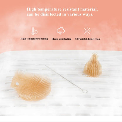 Silicone Portable Baby Bottle Brush Set Travel Cleaning Brush(White) by bashfashion