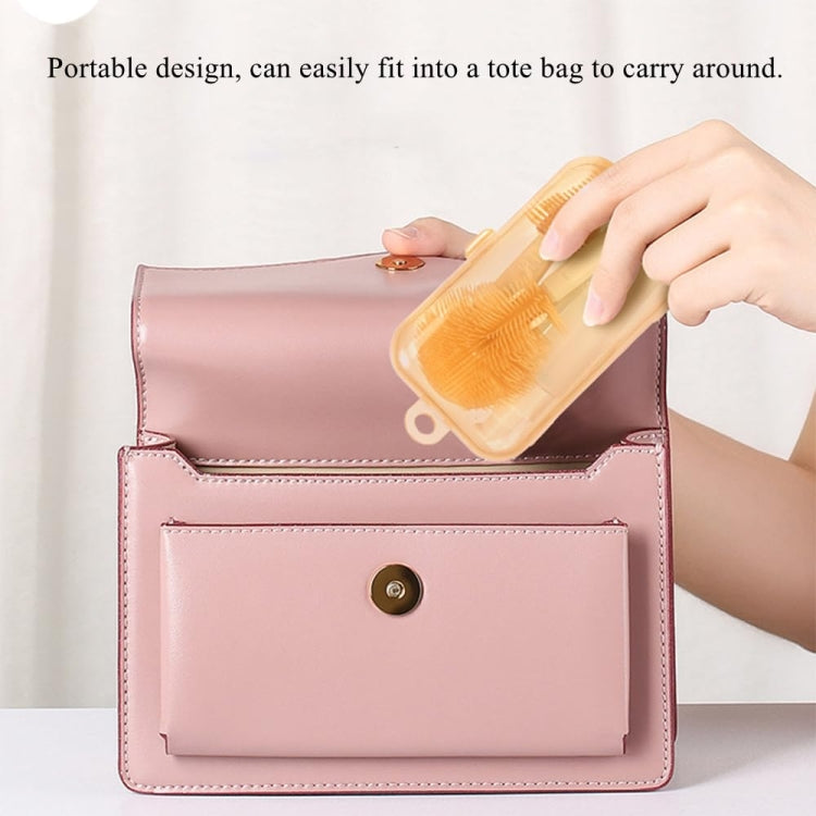 Silicone Portable Baby Bottle Brush Set Travel Cleaning Brush(Purple) by bashfashion