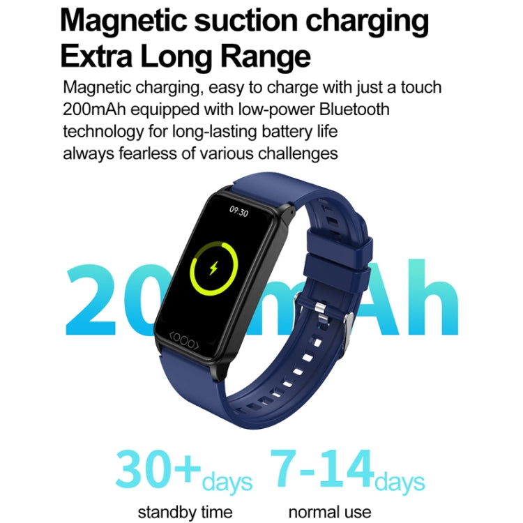 Uric Acid Blood Lipid Noninvasive Blood Sugar Heart Rate Oxygen Temperature Monitoring Smart Healthy Sports Bracelet(Blue) by bashfashion