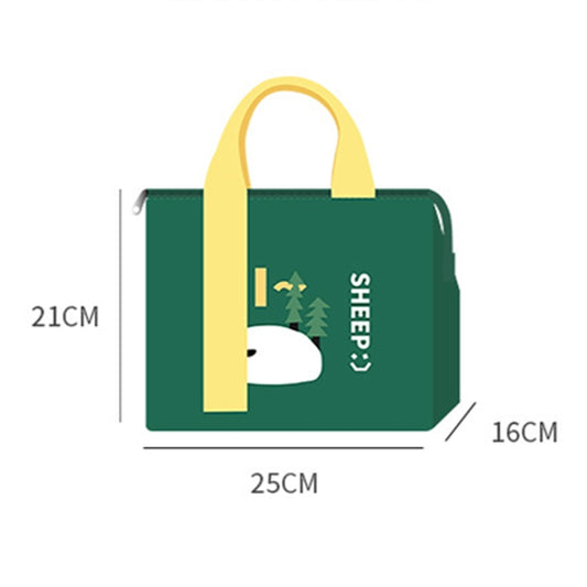 PU Cartoon Waterproof Thickened Insulated and Cooling Lunch Bag(Green) by bashfashion