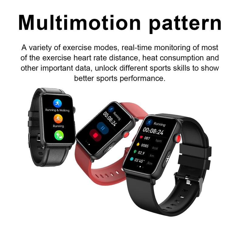 Smart Watch Ring ECG Temperature Heart Rate Blood Pressure Health Bluetooth Talking Watch, Color: Brown Leather by bashfashion