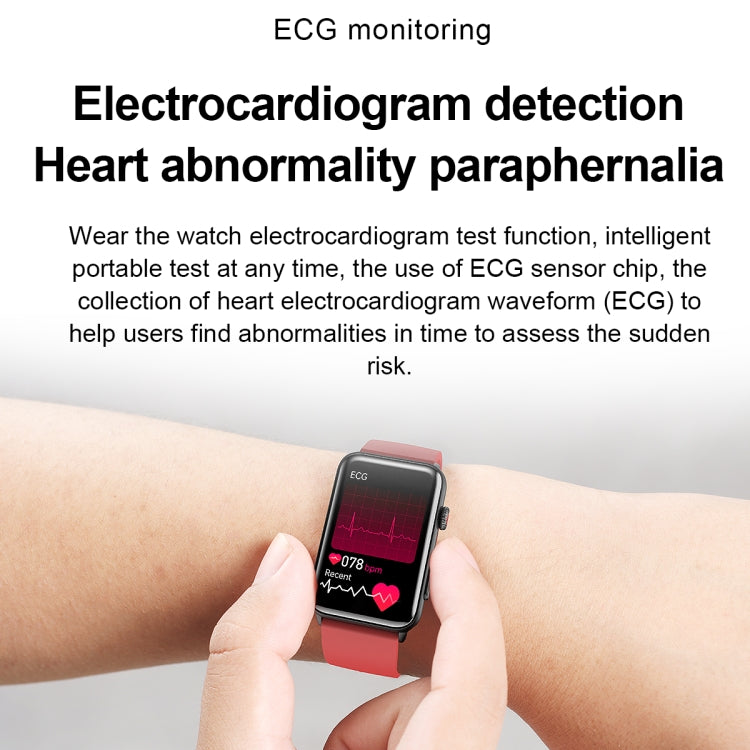 Smart Watch Ring ECG Temperature Heart Rate Blood Pressure Health Bluetooth Talking Watch, Color: Brown Leather by bashfashion