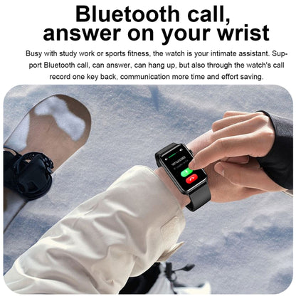 Smart Watch Ring ECG Temperature Heart Rate Blood Pressure Health Bluetooth Talking Watch, Color: Black Silicone by bashfashion